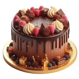 Our rich and moist chocolate cake is layered with smooth chocolate ganache, offering a perfect balance of sweetness and indulgence in every bite.